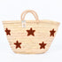 Multiple Stars  Embroidered Basket | Handwoven Summer Straw Tote⭐